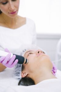Laser skincare treatment in clinic